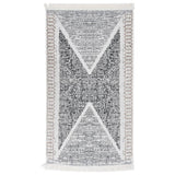 Vidaxl Teppich 120x180 cm Baumwollschwarz und Grau