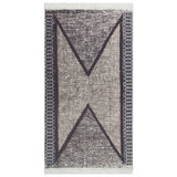 Vidaxl Teppich 120x180 cm Baumwollschwarz und Grau