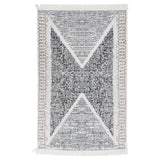 Vidaxl Teppich 160x230 cm Baumwollschwarz und Grau