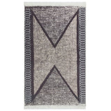 Vidaxl Teppich 160x230 cm Baumwollschwarz und Grau
