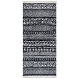 Vidaxl Teppich 100x200 cm Baumwollschwarz und Weiß