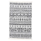 Vidaxl Teppich 160x230 cm Baumwollschwarz und Weiß