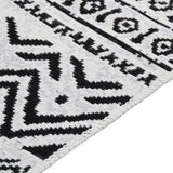 Vidaxl Teppich 160x230 cm Baumwollschwarz und Weiß