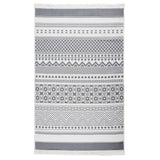 Vidaxl Teppich 120x180 cm Baumwollgrau und Weiß