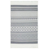Vidaxl Teppich 120x180 cm Baumwollgrau und Weiß