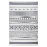 Vidaxl Teppich 160x230 cm Baumwollgrau und Weiß