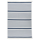 Vidaxl Teppich 160x230 cm Baumwollmarineblau