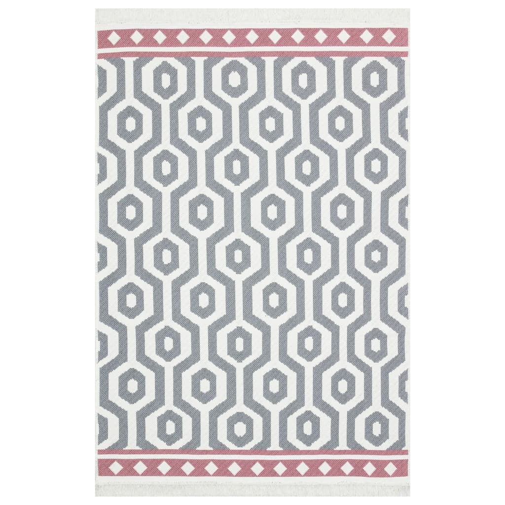 Vidaxl Teppich 160x230 cm Baumwollgrau