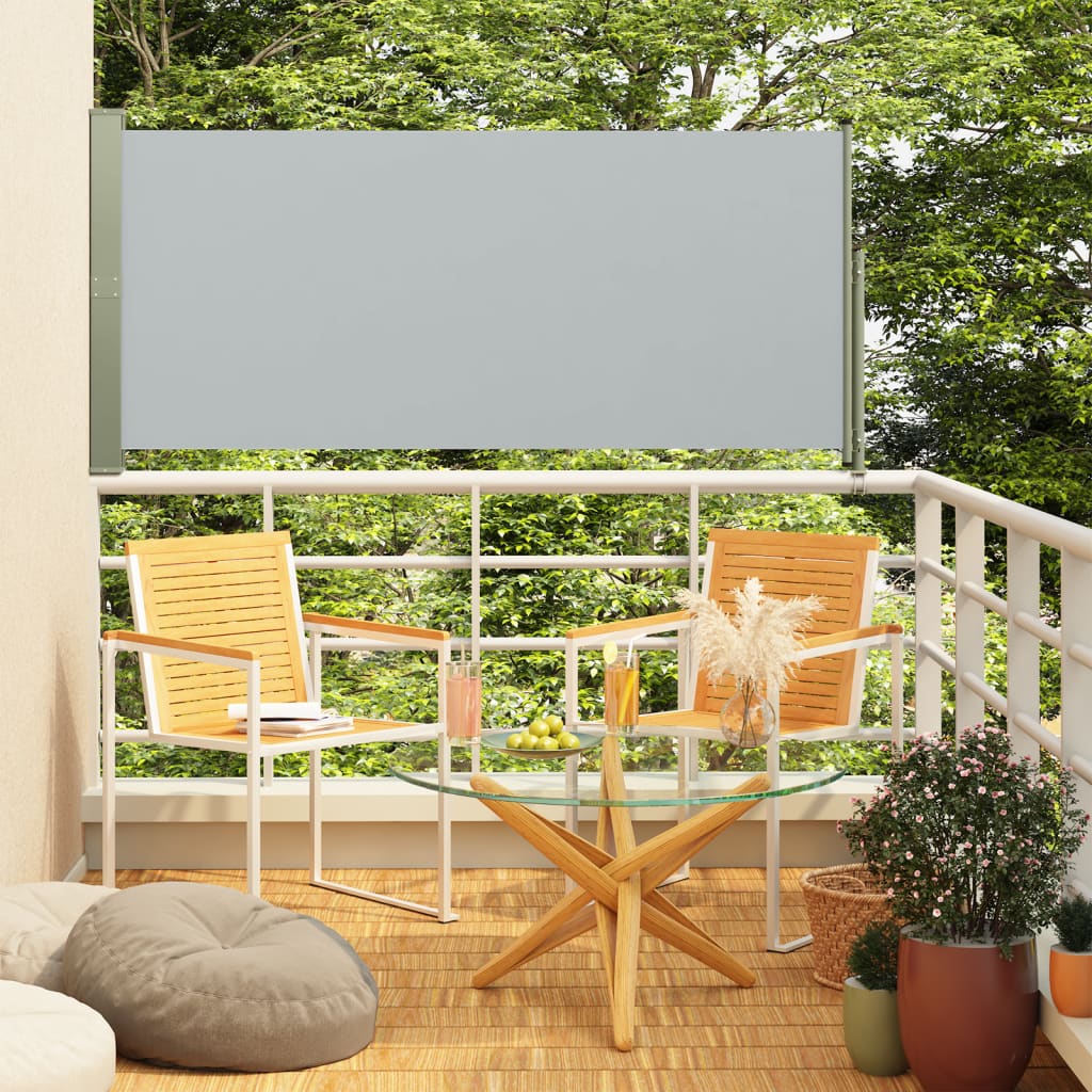 VidaXL Garden screen Extendable 140x300 cm Gray