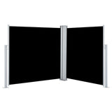 Vidaxl Windschutzscheibe ausziehbar 117x600 cm Schwarz