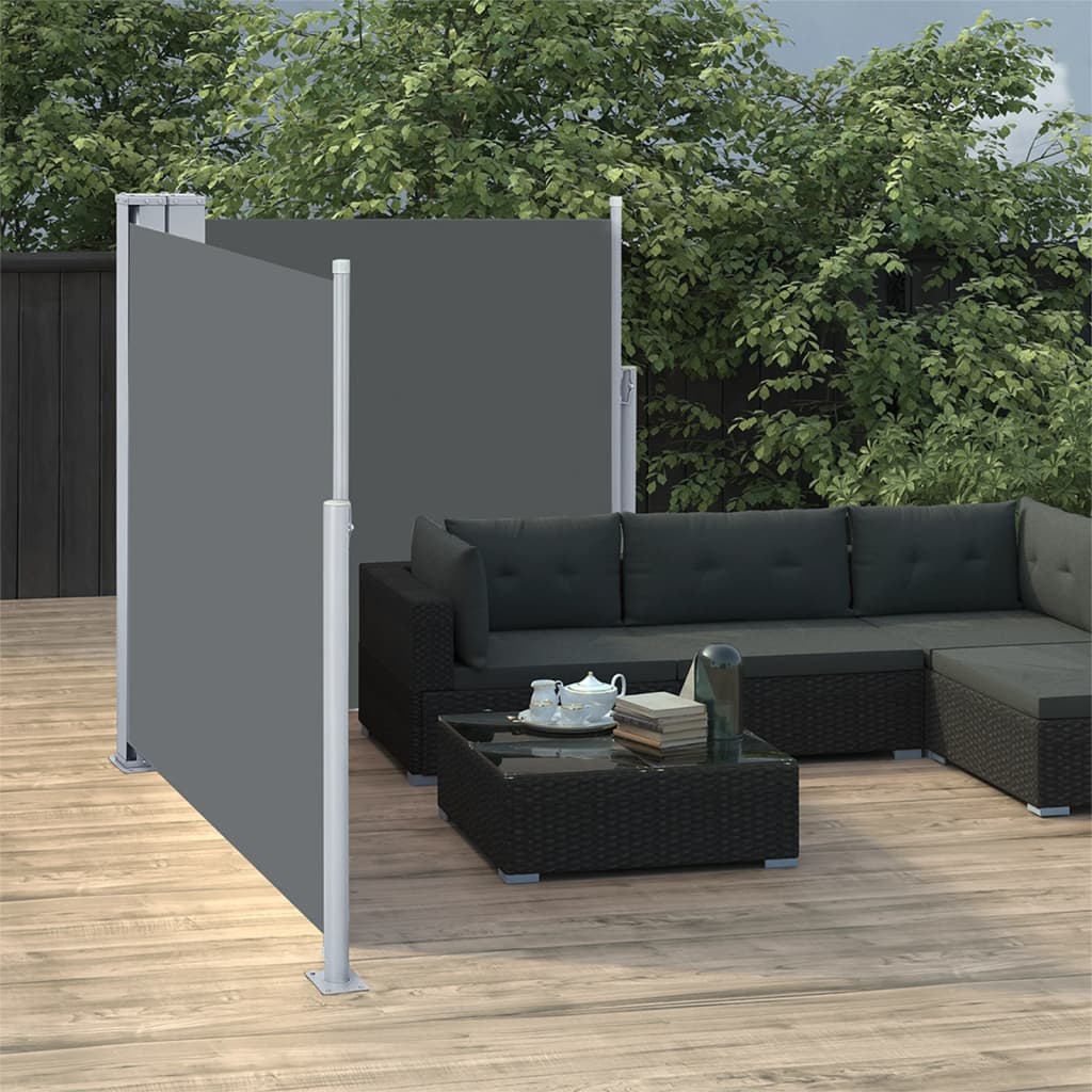 VIDAXL -Windschutzscheibe ausziehbar 117 x 600 cm Anthrazit -geläutet