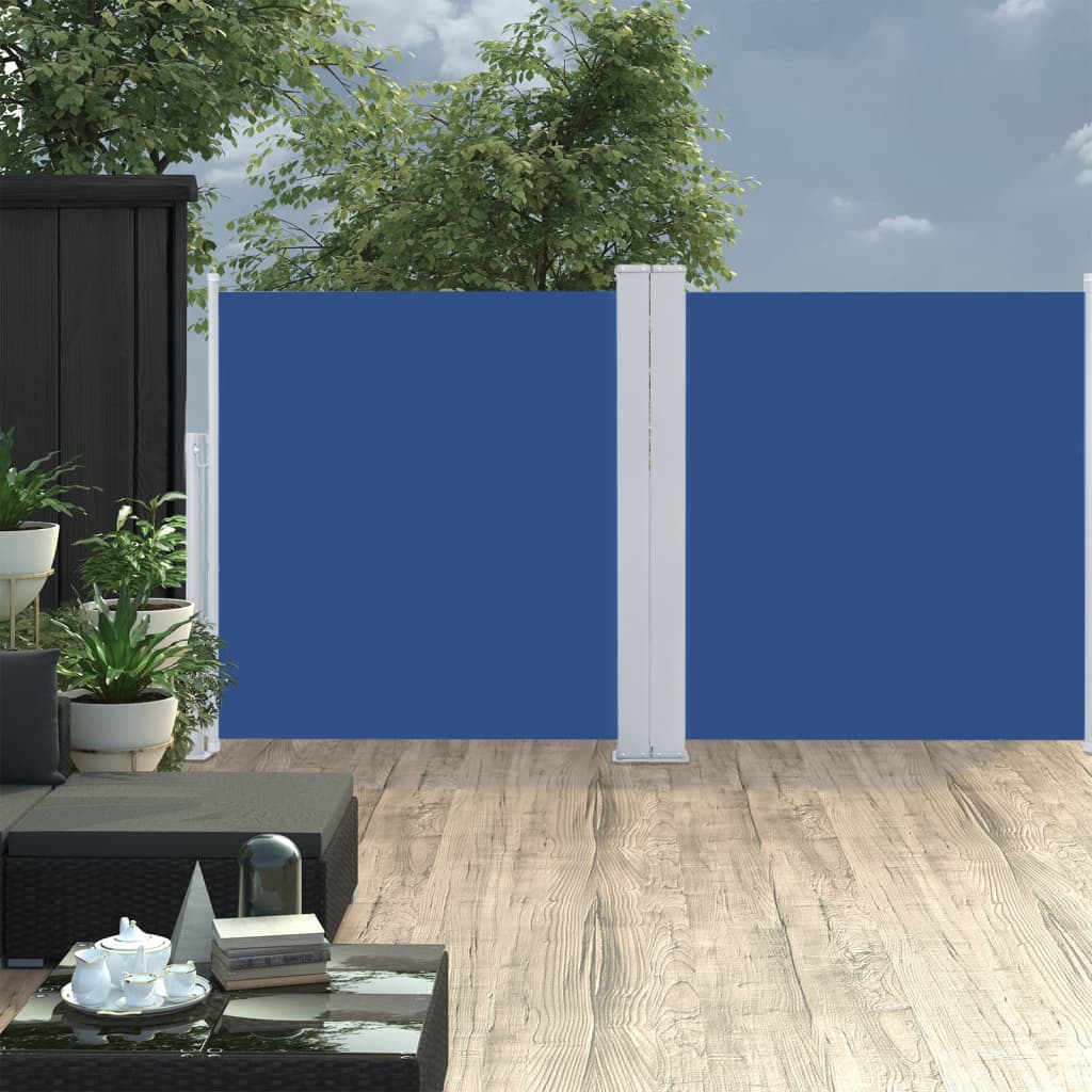 Vidaxl Windschutzscheibe ausziehbar 117x600 cm blau