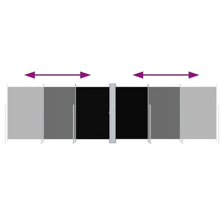 Vidaxl Windschutzscheibe ausziehbar 180 x 600 cm schwarz