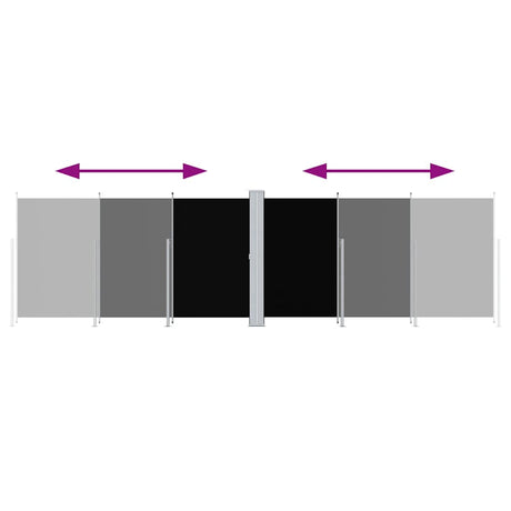 Vidaxl Windschutzscheibe ausziehbar 180 x 600 cm schwarz