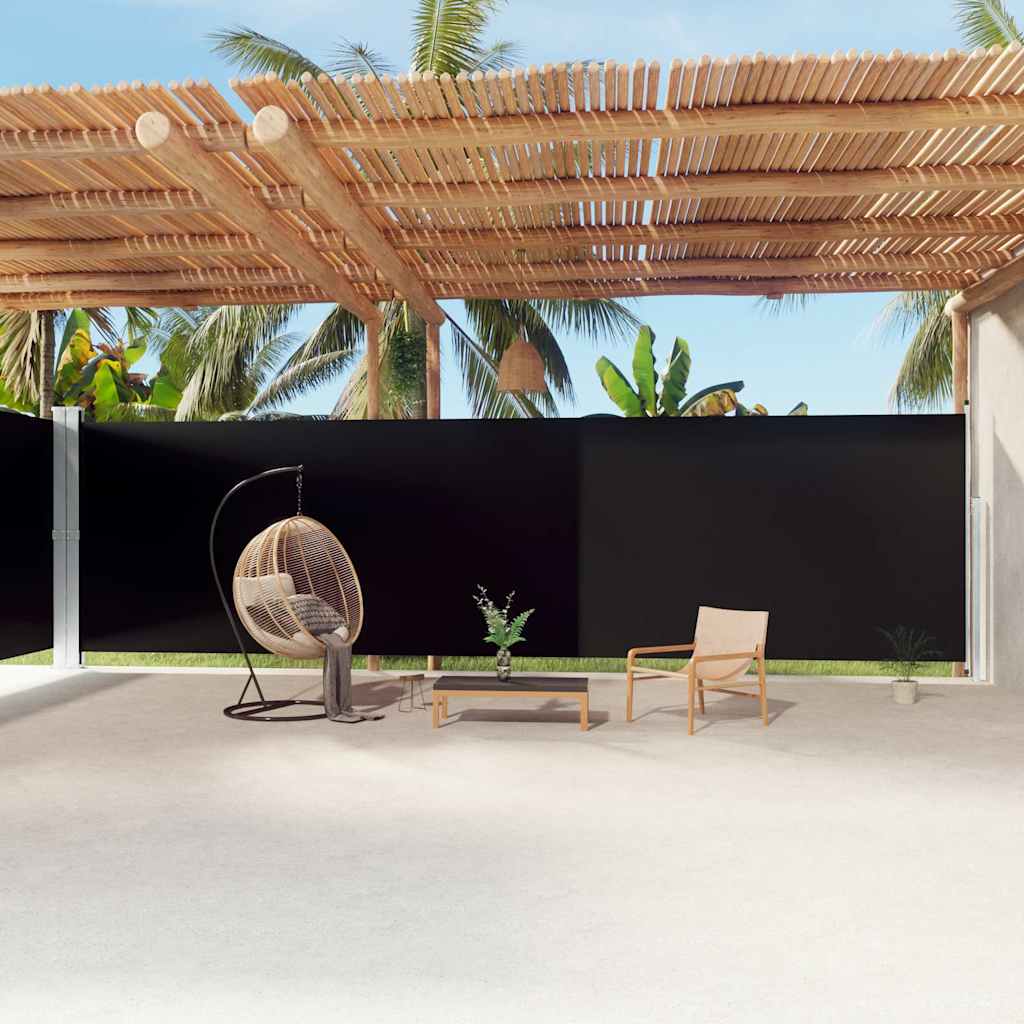 VIDAXL -Windschutzscheibe ausziehbar 220x1200 cm Schwarz