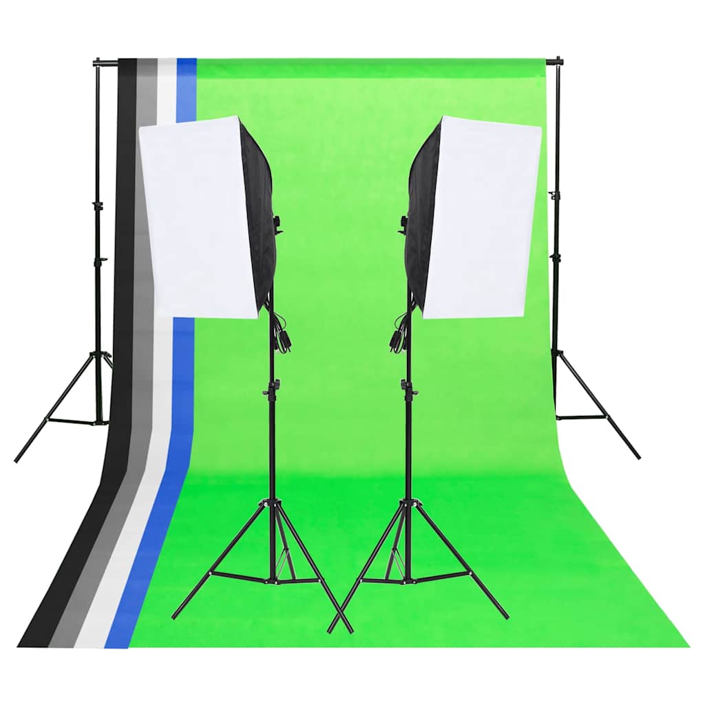 Vidaxl Studio Lighting Set mit Hintergründen und Softboxen