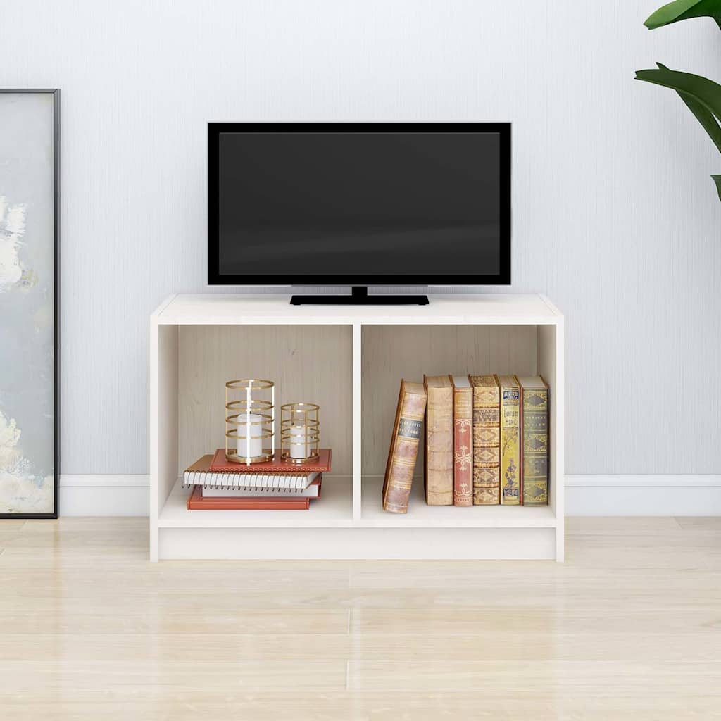 Vidaxl tv-meubel 70x33x42 cm massief grenenhout wit