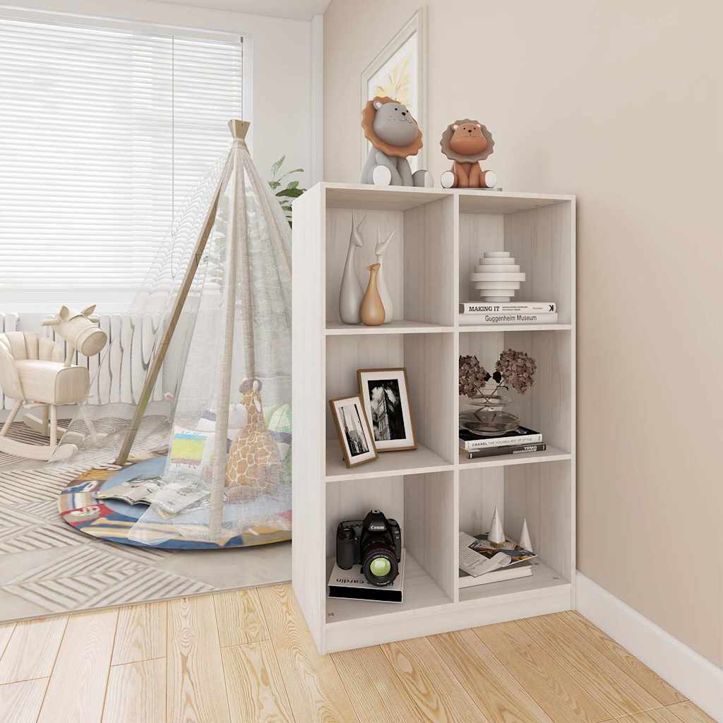 Vidaxl boekenkast 70x33x110 cm massief grenenhout wit
