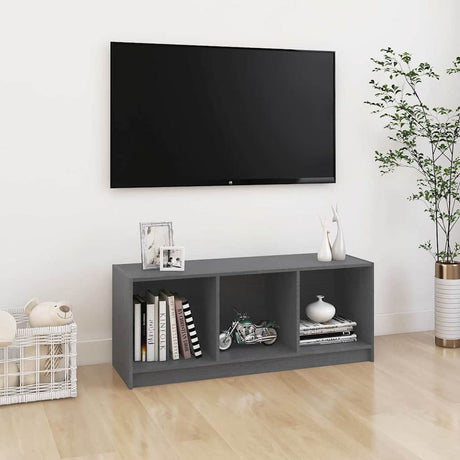 Vidaxl tv-meubel 104x33x41 cm massief grenenhout grijs