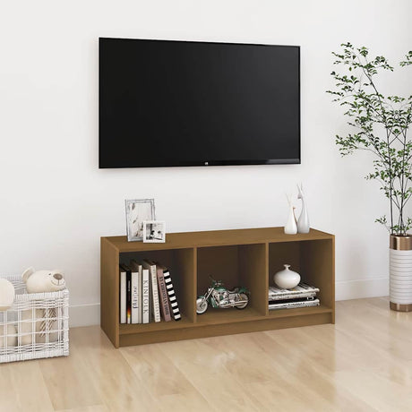 Vidaxl tv-meubel 104x33x41 cm massief grenenhout honingbruin