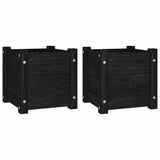 VIDAXL -Pflanzer 2 PCs 31x31x31 cm Festkiefer Kiefer schwarz