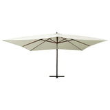 Vidaxl schwimmend Parasol mit Holzstange 400x300 cm Sandy White