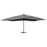 Vidaxl -schwimmendes Parasol mit Holzstange 400 x 300 cm Anthrazit -Gelenkt