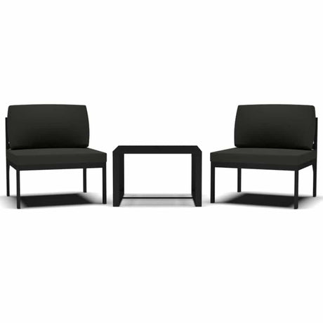 Vidaxl 3-delige loungeset met kussens aluminium antracietkleurig
