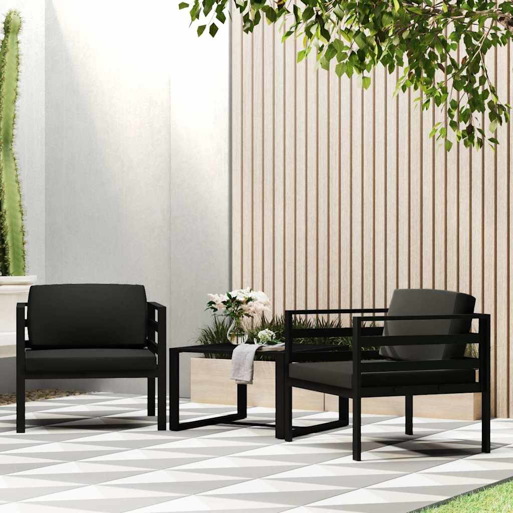 Vidaxl eenzitsbanken 2 st met kussens aluminium antracietkleurig