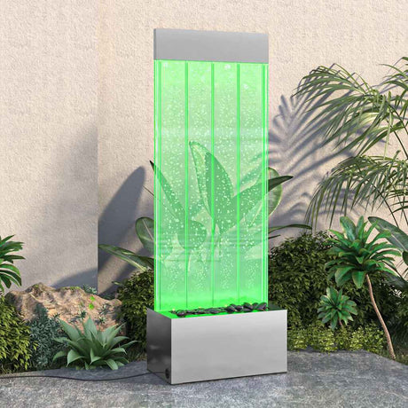 VIDAXL -Blasensäule mit RGB -LEDs 110 cm Edelstahl und Acryl