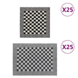 Vidaxl 50-teilige Küchenstoffset Baumwollschwarz und Weiß