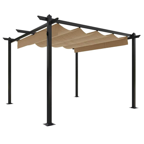 Vidaxl Garden Practor mit ausziehbarem Dach 3x3 m Taupe