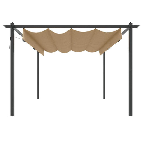 Vidaxl Garden Practor mit ausziehbarem Dach 4x3 m Taupe