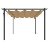 Vidaxl Garden Practor mit ausziehbarem Dach 4x3 m Taupe