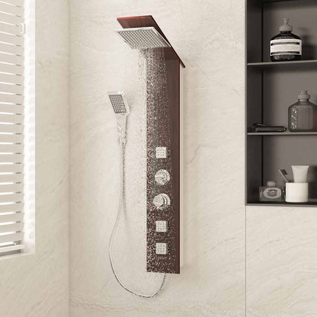 Vidaxl Duschpaneel System Glas Brown