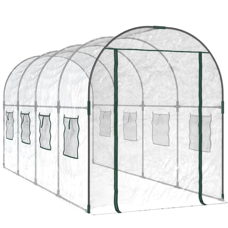 Vidaxx Gartengewächshaus 160x400x190 cm PVC und pulverbeschichteter Stahl transparent
