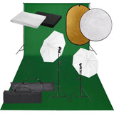 Vidaxl Photo Studio -Set mit Beleuchtungssatz, Hintergrund und Reflektor