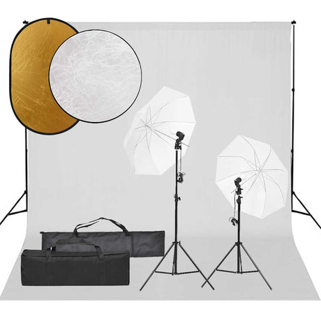 Vidaxxl Fotostudio-Set mit Beleuchtungsset, Hintergrund und Reflektor