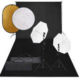 Vidaxl Photo Studio -Set mit Beleuchtungssatz, Hintergrund und Reflektor