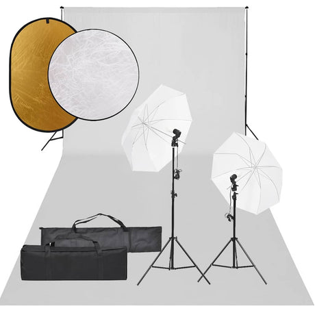 Vidaxxl Fotostudio-Set mit Beleuchtungsset, Hintergrund und Reflektor