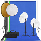 Vidaxl Photo Studio -Set mit Beleuchtungssatz, Hintergrund und Reflektor