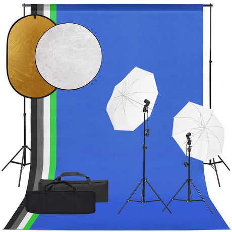 Vidaxxl Fotostudio-Set mit Beleuchtungsset, Hintergrund und Reflektor