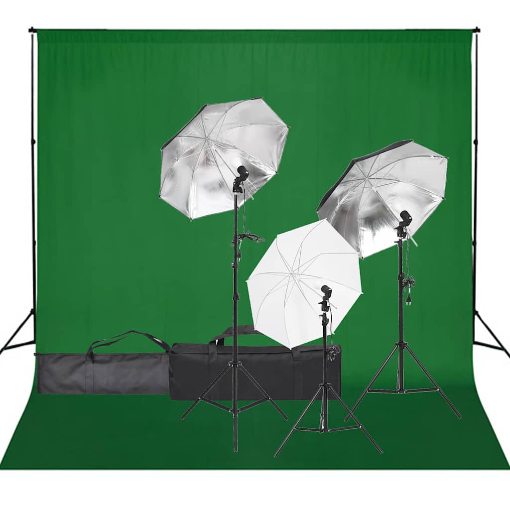 Vidaxl Photo Studio Set mit Beleuchtungsset und Hintergrund