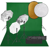 Vidaxl Photo Studio -Set mit Beleuchtungssatz, Hintergrund und Reflektor