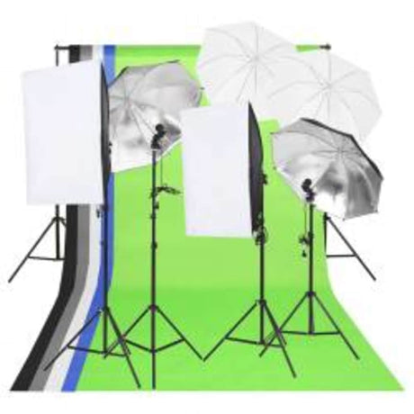 Vidaxxl Fotostudio-Set mit Beleuchtungsset, Hintergrund und Reflektor