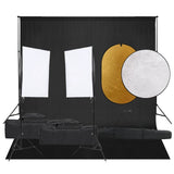Vidaxl Photo Studio -Set mit Beleuchtungssatz, Hintergrund und Reflektor