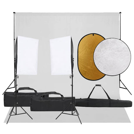 Vidaxxl Fotostudio-Set mit Beleuchtungsset, Hintergrund und Reflektor