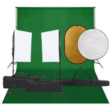 Vidaxl Photo Studio -Set mit Beleuchtungssatz, Hintergrund und Reflektor