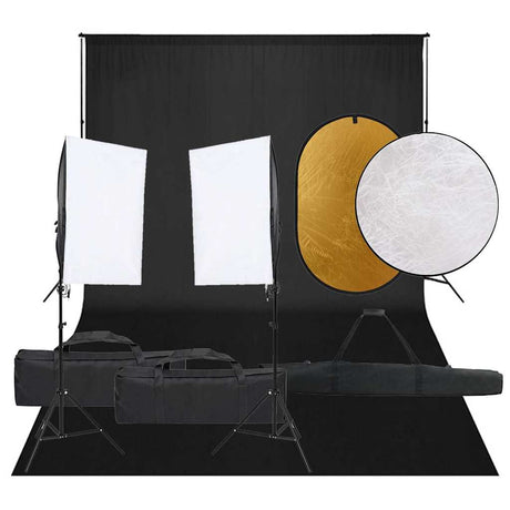 Vidaxxl Fotostudio-Set mit Beleuchtungsset, Hintergrund und Reflektor