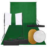 Vidaxl Photo Studio -Set mit Beleuchtungssatz, Hintergrund und Reflektor